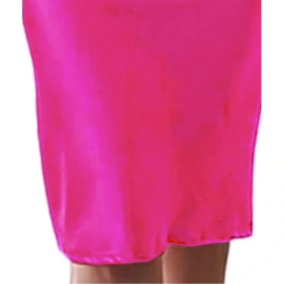 **Never Worn**Spaghetti Strap BARBIECORE Satin Midi Cocktail Dress-Rose | Small - Picture 5 of 11